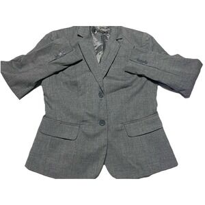 7th Avenue New York & Company Women's Size 8 Gray 2 Button Lined Blazer Preowned